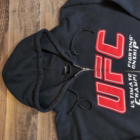 Vintage UFC Full Zip Hoodie Size 3XL In Black - Picture 3 of 11